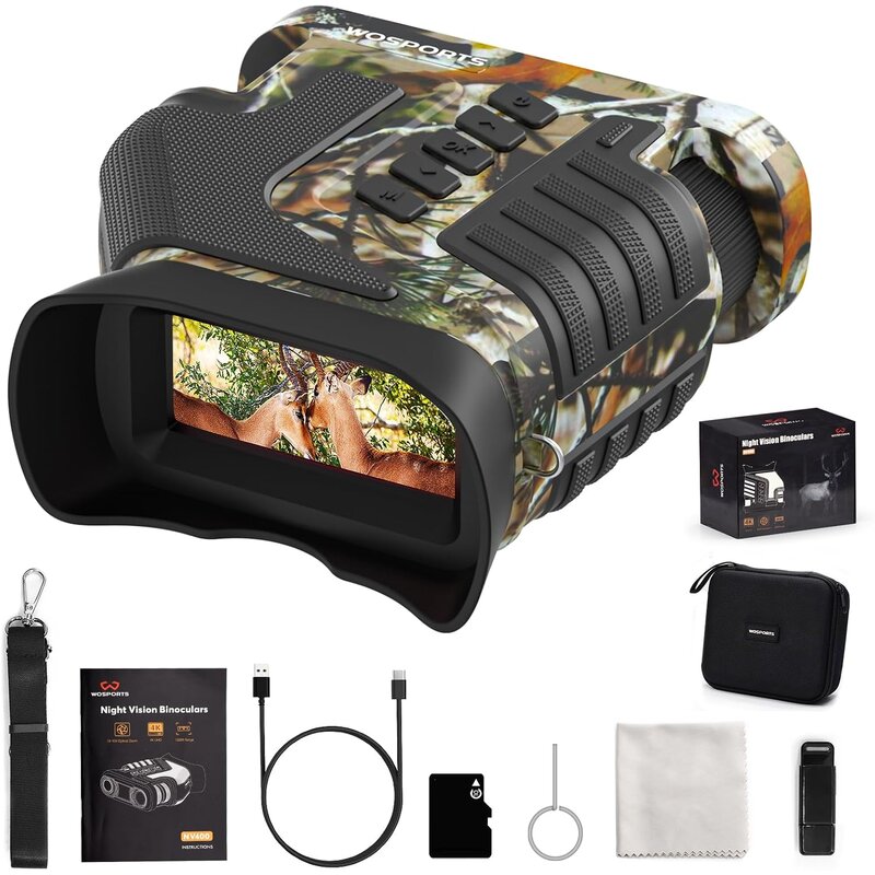 WOSPORTS Night Vision Binoculars (10X Optical Zoom, 4K)
