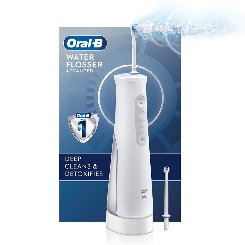 Oral-B Water Flosser Advanced cordless handle next to its box